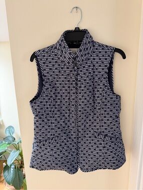 Polka dot Gingham Navy Puffer Vest